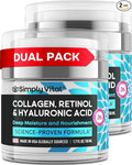 Anti-Aging Face Moisturizer with Retinol, Collagen & Hyaluronic Acid - Made in USA - Moisturizer Face Cream for Women & Men - Firming & Hydrating Neck Cream - Day & Night Skin Care - 2-Pack