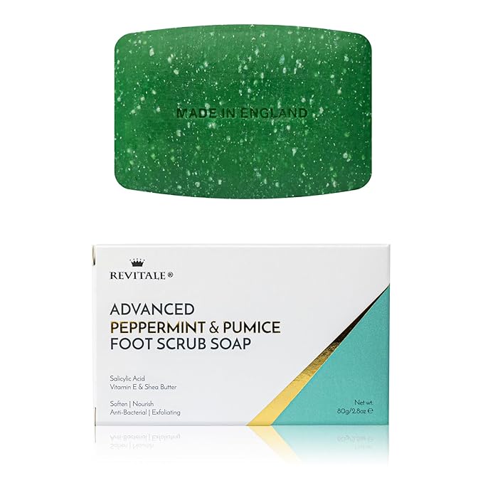 REVITALE Advanced Peppermint & Pumice Foot Scrub Soap – Exfoliating & Revitalising Bar for Feet