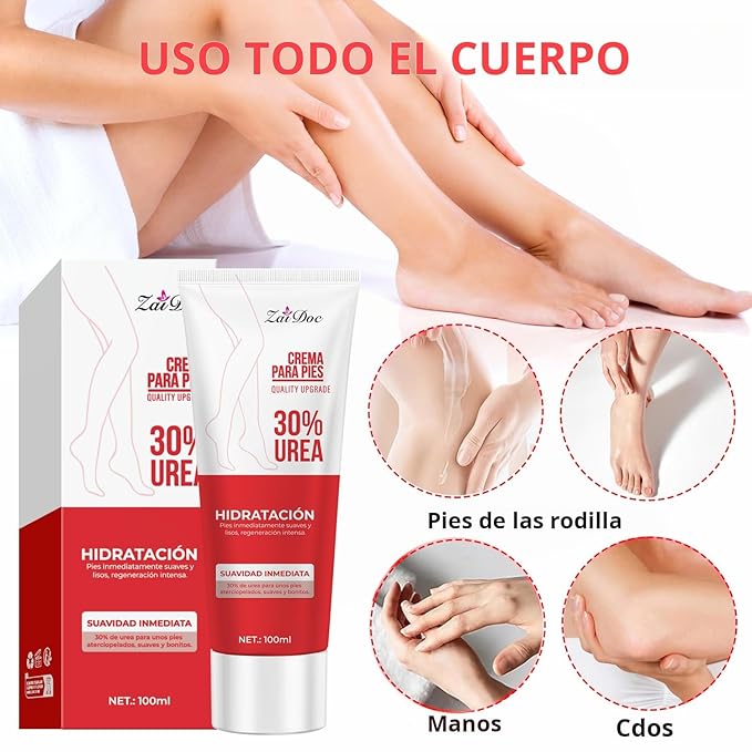 2 Pack Urea Cream 30 Percent for Feet 3.38 oz, Foot Cream and Hand Cream Maximum Strength with Hyaluronic Acid, Aloe Vera for Deep Moisturizes, Callus Remover