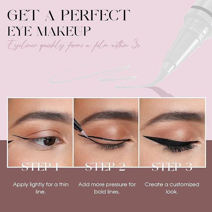FADLASH Waterproof Eyeliner Liquid, White Ink Matte Eye Liner,Smooth & Dry Quickly Eye Pen Smudge-Proof, Long-Lasting Natural Look, Not Prone, Highly Pigmented, Vegan (0.6 ml)
