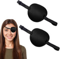 2 Pcs Eye Patch for Adults Kids,3D Adjustable Eye Patches for Amblyopia Lazy Pirate Costume(Black)