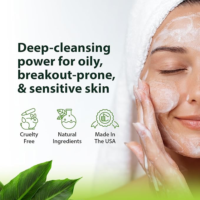 Derma-Nu Gentle Face Wash for Men & Women Hydrating Facial Cleanser for Eczema, Psoriasis & Sensitive Skin Fights Redness, Oil & Breakouts pH-Balanced & Perfect for Oily, Blemish-Prone Skin 8oz