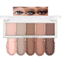 Erinde 5 Colors Matte Eyeshadow Palette Makeup, Neutral Nude Brown Light Brown Cool-Toned Taupe Eye Shadow, Long Wearing Waterproof Everyday Eye Makeup for Brown Eyes, 02
