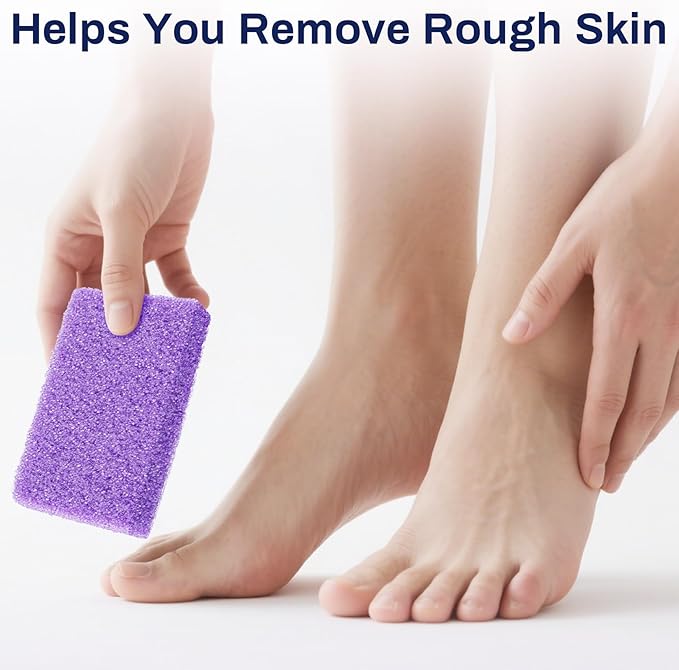 20 Small Pumice Stone for Feet - 3.6 X 1.8 X 0.47 Inch Purple Foot Pumice Stone Foot Filer Pedicura Scrubber for Callus Removal Foot Care Spa Productos for Dark Elbows Hard Skin Exfoliating