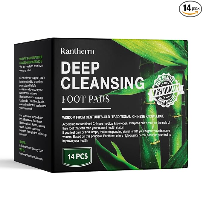 Foot Pads Patches for Deep Cleansing: Bamboo Wood Vinegar Ginger Feet Pads, 14 Packs