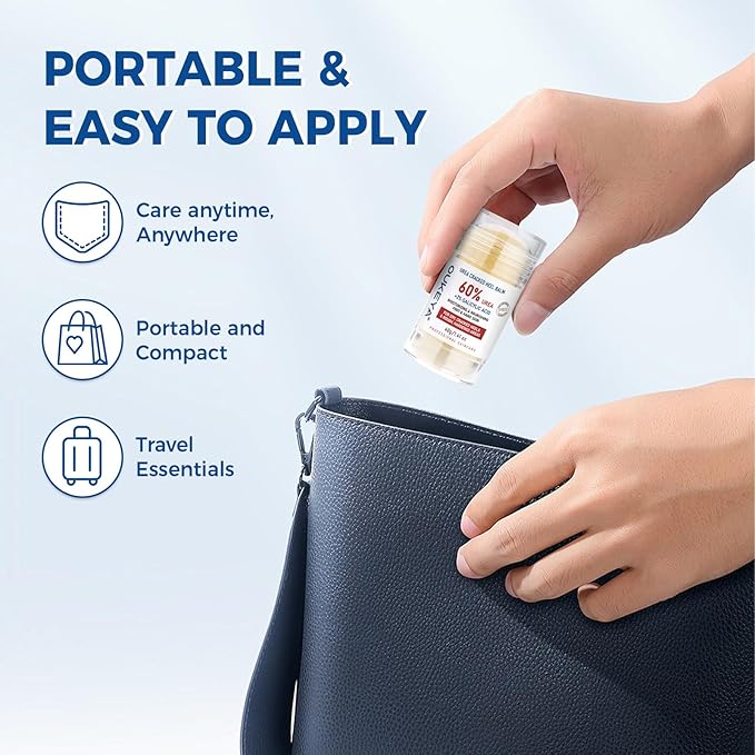 OUKEYA 60% Urea Stick with 2% Salicylic Acid, Maximum Strength Urea Cream 60 Percent for Feet, Exfoliating Moisturizer for Dry Cracked Heels, Hands, Knees - 1.41oz