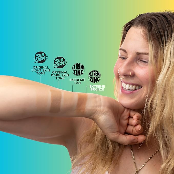 Sun Zapper Extreme Zinc Sunscreen Stick SPF 50+ Bronze – Water Resistant Mineral Sunscreen for Face, Zinc Oxide Surf Sunscreen Stick for Surfing and Water Sports, 15g (0.53 oz), Australian Made