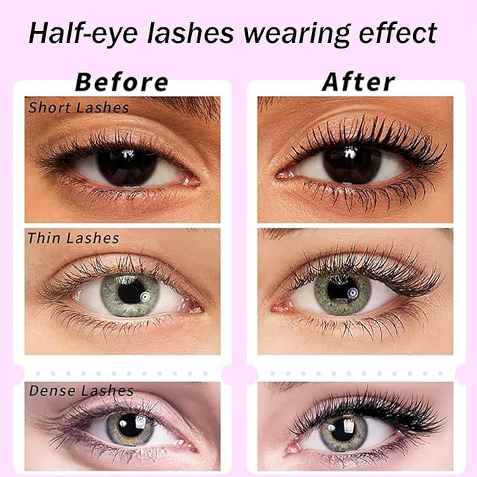ELYANORE Premium Eyelashes Kit, Natural Wispy Reusable Lashes – No Glue Needed, Feather-Light Comfort with Magnetic Applicator, Easy Apply Lashes (5 Pairs: 2 Full + 3 Half Length)