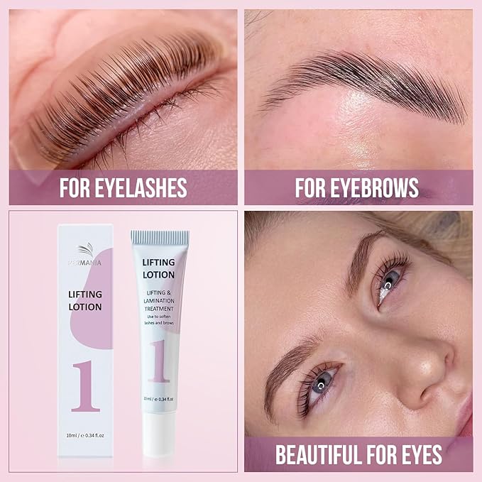 PERMANIA Lifting Lotion, 10 ml Tube Design Salon Grade for Lash Lift and Brow Lamination Beauty Treatments (only lifting lotion)