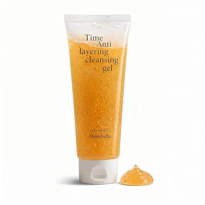 Gentle Cleanser for Sensitive Skin – Low pH Hydrating Korean Face Wash, Non-Stripping Deep Clean Pore Care, Morebella Time Anti-Layering Cleansing Gel