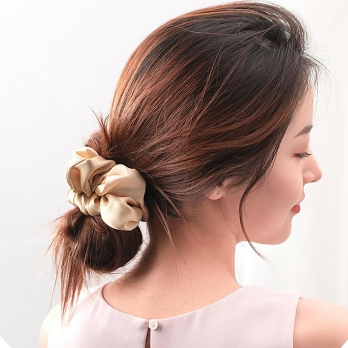12PCS Satin Scrunchies Pack for Women and Girls, Soft Silk Hair Ties for Sleeping, No-Damage Satin Ponytail Holders for Thick or Curly Hair