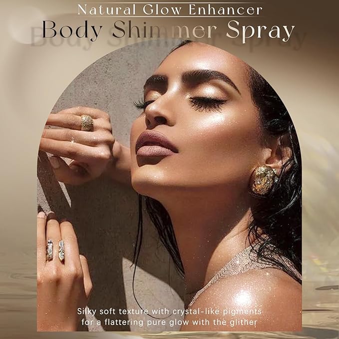 HOSAILY Body Glitter Spray, Holographic Body Shimmer Quick-Drying and Non-Sticky Duochrome Glitter Hairspray for Face Clothes, Sparkle Highlighter Makeup Festival Rave Accessories, Silver