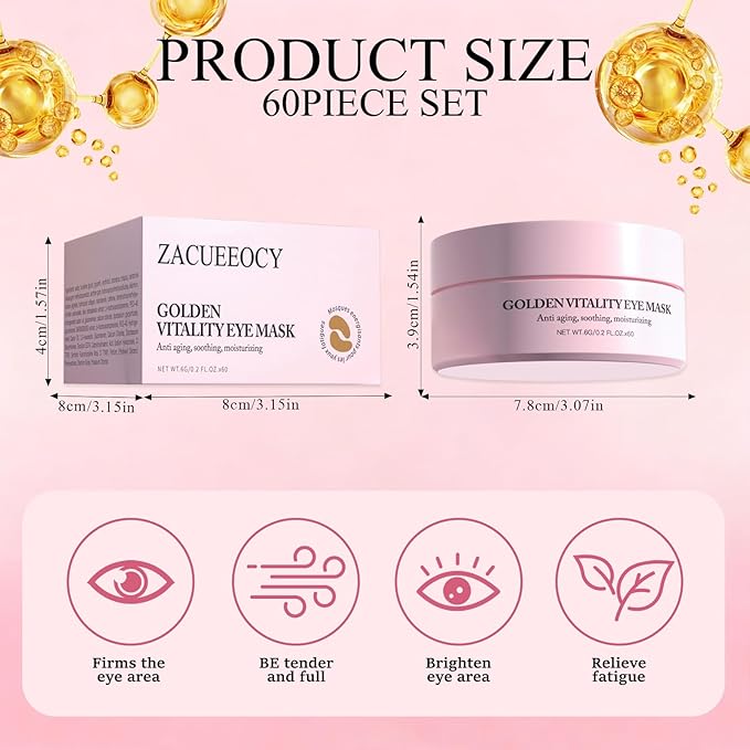 Under Eye Mask, Peptide Collagen Hydrogel Eye Patch for Puffy Eyes and Dark Circles, 60 Under Eye Patches Skin Care