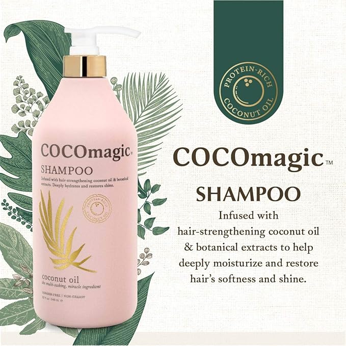 CocoMagic Nourishing Shampoo | Coconut Oil and Botanical Extracts | Strengthen, Restore Softness and Shine | Paraben Free (32 oz)