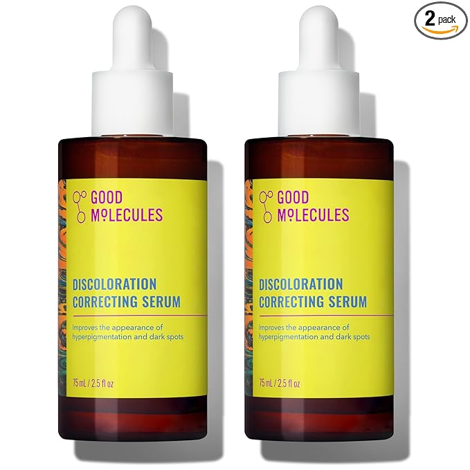 Good Molecules Discoloration Correcting Serum Pack 2 – 75 ml / 2.5 fl oz Each | Lightweight Facial Serum with Tranexamic Acid & Niacinamide for Even-Looking Skin