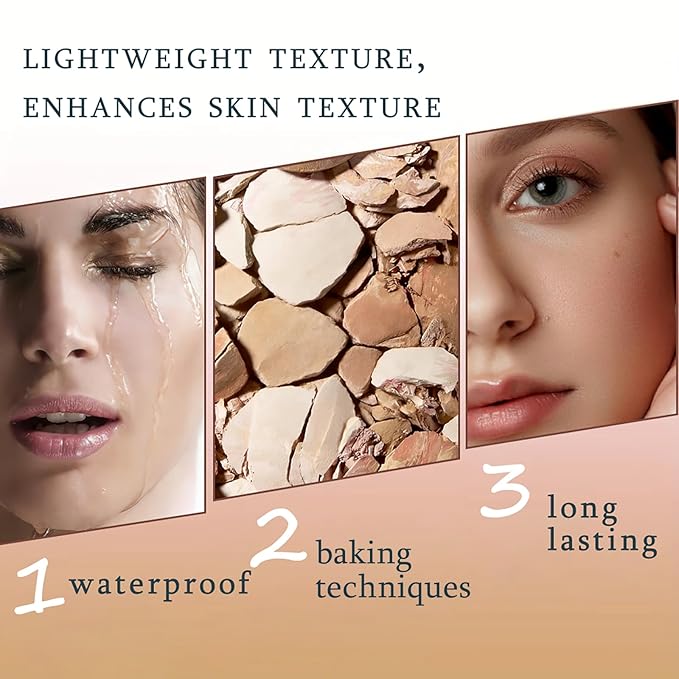 K'APEINE Baked Powder Foundation, Pressed Matte Face Powder Balance-n-Brighten & Color Correcting Bake Setting Powder Makeup Oil Control Base Makeup for Poreless Smooth Finishing for Women-01#