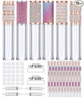 AMORIX 72pcs 5ml Diamond Lip Gloss Tubes With Wand - Empty Rhinestone Containers, Crystal Bottles, Supplies Kit - 4 Syringes + Labels for DIY Base