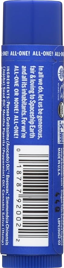 Dr Bronner's, Lip Balm Peppermint Organic, 0.15 Ounce