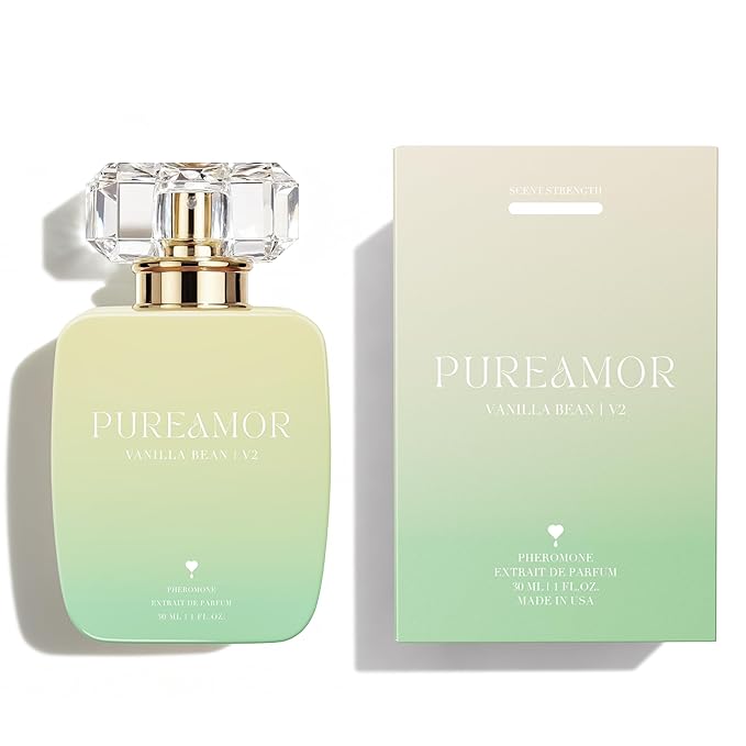 PUREAMOR Pheromone Perfume for Women, Vanilla Bean Extrait de Parfum - Long Lasting Warm Gourmand Vanilla Scent, 30% High Concentration, Full Size Fragrance Spray, 1.0 oz / 30 ml