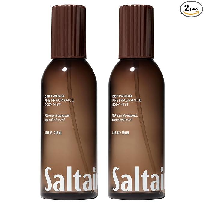 Saltair Body Mist 2 Pack – Fine Fragrance, Lightweight Body Spray Mist with Driftwood Scent. Long Lasting Perfume Mist – 2x 8oz Bottles