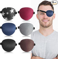 6pcs Eye Patches,Comfortable Adjustable Medical Eyepatch for Right or Left,Soft Lazy Eye Path for Pirate Costume Black,Blue,Red,Brown,Gray