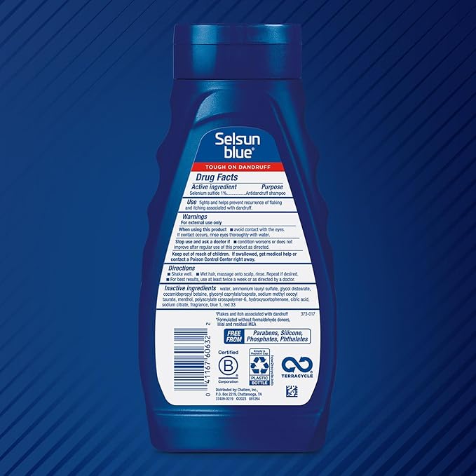Selsun Blue Medicated Antidandruff Shampoo, Maximum Strength Scalp Treatment With Selenium Sulfide, 11 fl. oz.