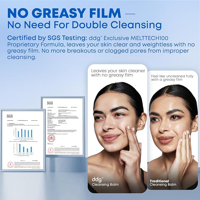 ddg Soft Moist Cleansing Balm Set-Make Remover Balm for Sensitive Skin,Eye Makeup Remover & Facial Cleanser for Waterproof Makeup Removal,Vegan Plant Oils,Nourishing & Hydrating
