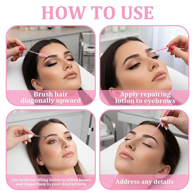 230 Pcs Micro Eyebrow Lash Spoolies Set Lash Lift Kit Eyelash Extension Supplies Pink Brow Lamination Supplies Disposable Eyebrow Spoolies Brush Lip Applicators Micro Swab Brush for Eyelash Extension