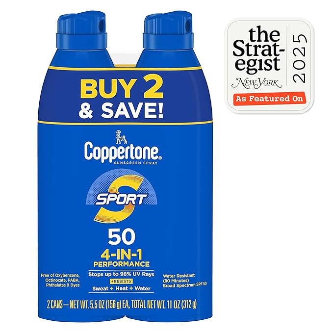 Coppertone SPORT Continuous Sunscreen Spray Broad Spectrum SPF 100 (5.5 Ounce) (Packaging may vary) (Pack of 2)