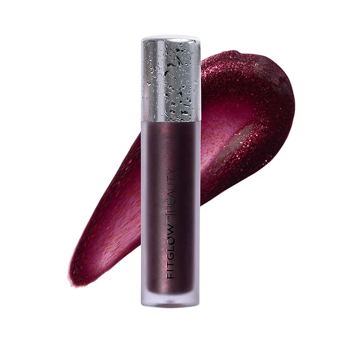 FITGLOW Beauty - Lip Colour Serum | Vegan, Woman-Owned Clean Beauty (Jam - Dark Berry Shimmery Sheer)
