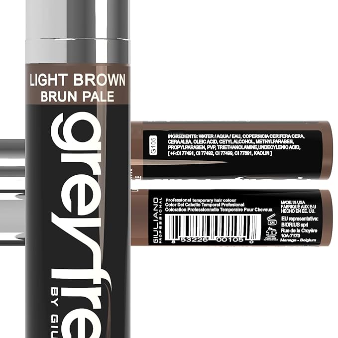 Root touch up hair mascara temporary cover conceal gray roots hair lines eyebrows mens mustache and beards Light-Brown