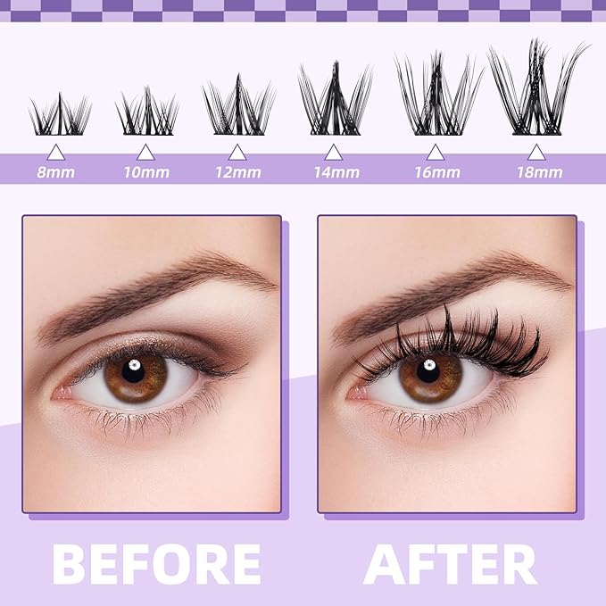 B&Q Manga Lashes Clusters Anime Lashes 8-18mm Mixed 120pcs Eyelash extension Manga Style Lash Feature Side Spike Cat Eye Eyelash Clusters Perfect Choice for Beginners at Home (Lash-Anime 04)