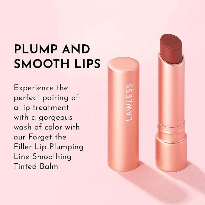 LAWLESS Women's Forget the Filler Lip Plumping Line Smoothing Tinted Balm, Sugarplum, 0.09 Ounce