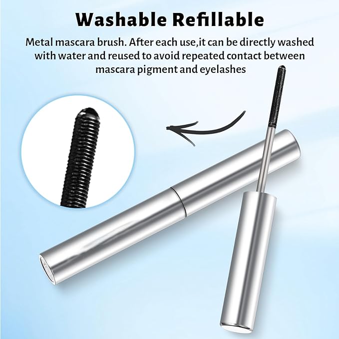 SPRINGSKY Black Curling Iron Mascara - Wand Metal Rod Mascara Lash-Lifting & Volumizing, Smudge Proof & Long Lasting Eyelash Makeup