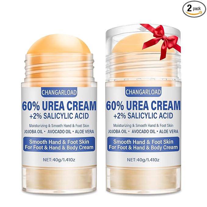 Urea Cream 60 Percent For Feet Maximum Strength - Intensive Repair Dry Cracked Skin, Urea Cream For Foot, Foot Cream For Dry Cracked Heels and Feet, 2 Pcs - 1.41 Oz