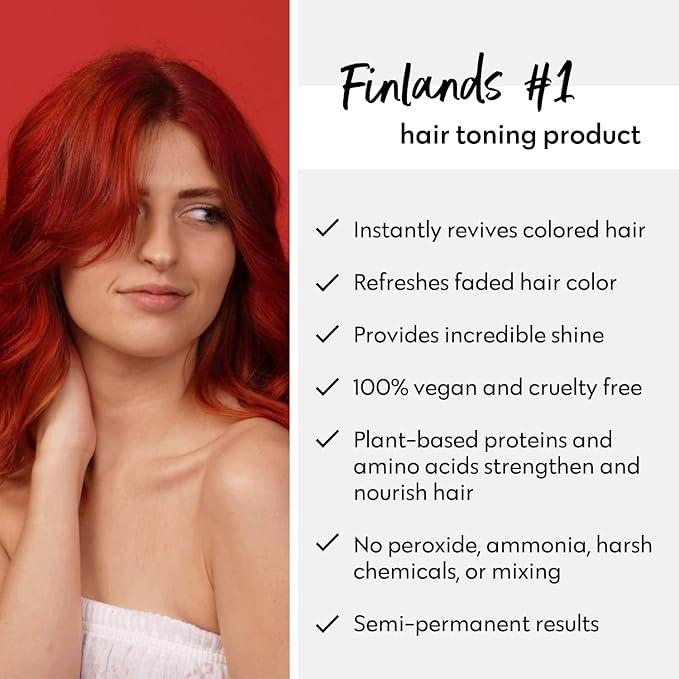 FOUR REASONS Color Mask, Red (27 Colors) – Hair Gloss & Color Depositing Conditioner – Semi Permanent Hair Toner for Color-Treated Hair Color For Women – Vegan & Cruelty-Free – 6.76 fl oz