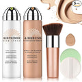 Air Brush Makeup Foundation Spray and Primer for Face Before Makeup,Silk Airbrush Flawless Setting Spray,Waterproof,with Brush and 2 Powder Puffs (03 Nude)