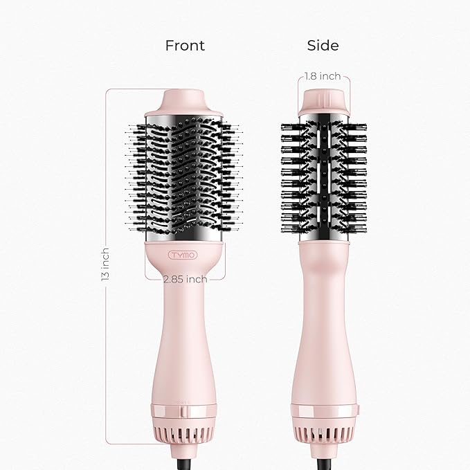 TYMO Hair Dryer Brush Blow Dryer Brush in One, 4 in 1 Ionic Hairdryer and Styler Volumizer with Oval Titanium Barrel, Hot Air Straightener for Smooth Frizz-Free Blowout, Pink