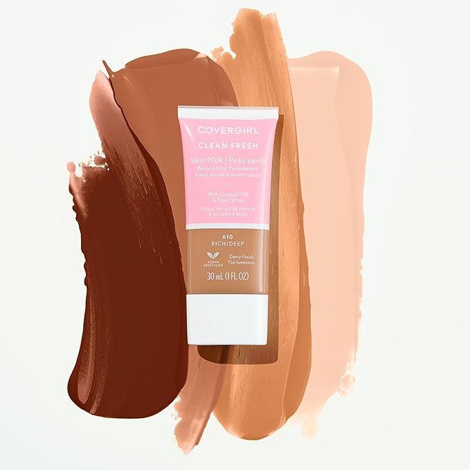 COVERGIRL, Clean Fresh Skin Milk Foundation, Medium, 1 Fl Oz (Pack of 2)