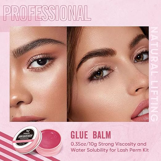 PERMANIA Lash Lift Balm, New Eyelash Lifting Adhesive，0.35oz/10g Lash Lift Glue Strong Viscosity and Water Solubility for Lash Perm Kit (Strawberry)