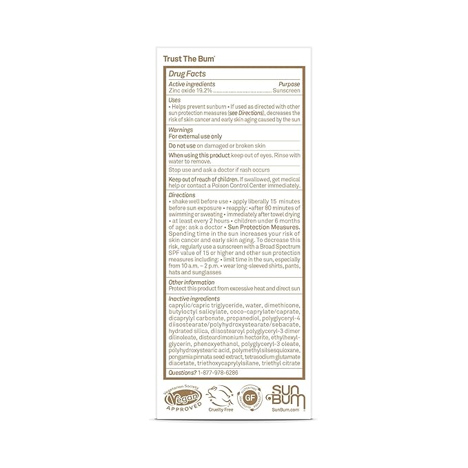 Sun Bum Mineral SPF 30 Face Sunscreen Lotion - Broad Spectrum and Fragrance Free Moisturizing Facial Sunscreen - Hawaii 104 Act Compliant (Without Octinoxate & Oxybenzone) - Travel Size - 1.7 oz