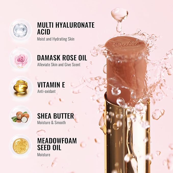 Oulac Color Rich Satin Lipstick - Light Brown Full Coverage Lip Color, Creamy Silky-Smooth, Moisturizing, Satin Matte Finish, Infused With Shea Butter, Vegan & Clean Beauty, 4g, SG10 Bailey
