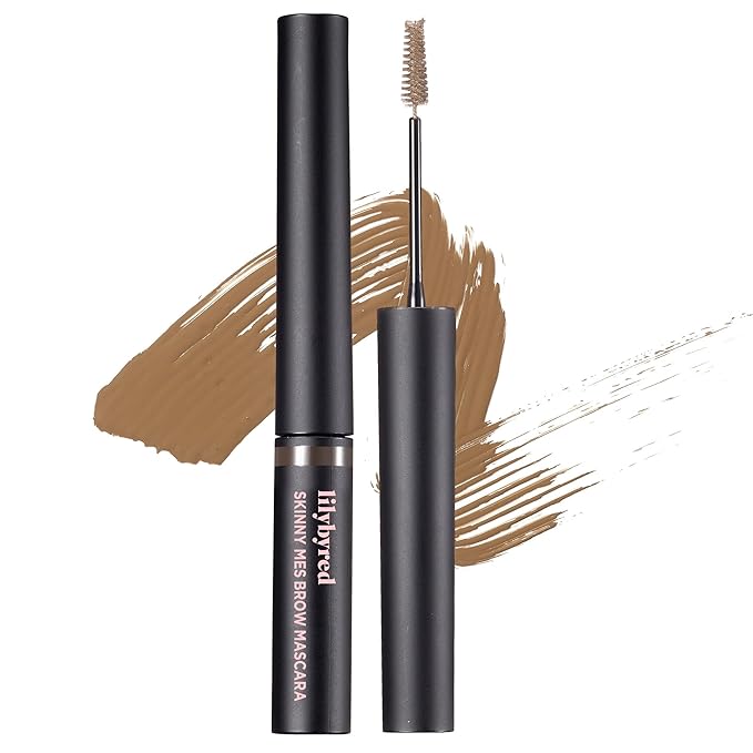lilybyred Skinny Mes Brow Mascara | Korean 1.5mm Ultra-Slim Brush Eyebrow Mascara, Precision Application, Natural-Looking Finish, Smudge-Proof, Clump-Free, Long-Lasting, 0.12 oz. (04 Gray Brown)