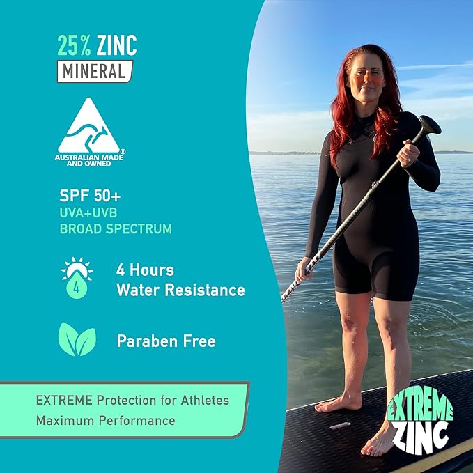 Sun Zapper Extreme Zinc Sunscreen Stick SPF 50+ Orange Sun – Colored Water Resistant Mineral Sunscreen for Face, Zinc Oxide Surf Sunscreen Stick for Water Sports, 15g (0.53 oz), Australian Made