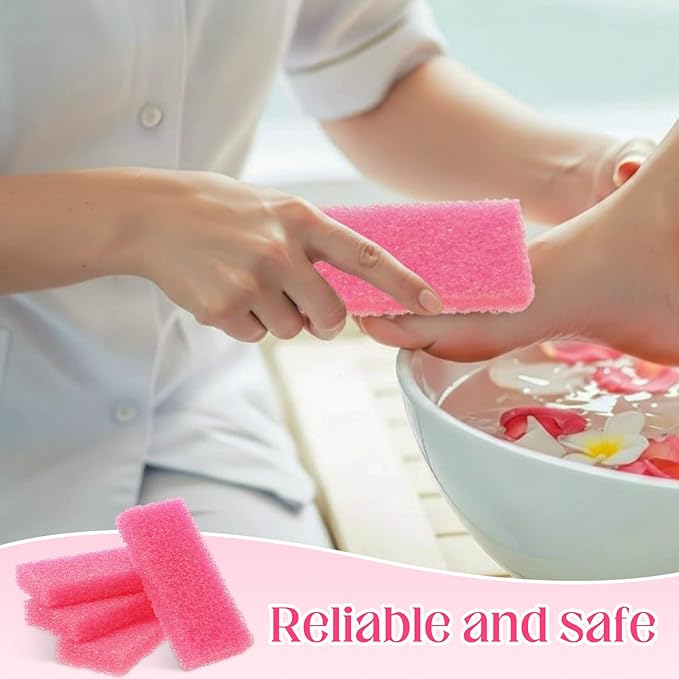 Batiyeer 100 Pcs Pumice Stone for Feet Scrubber Dead Skin Disposable Pedicure Pumice Stone Feet Shower Scrubber for Heel Cuticle Callus Remover Bath Spa (Pink)