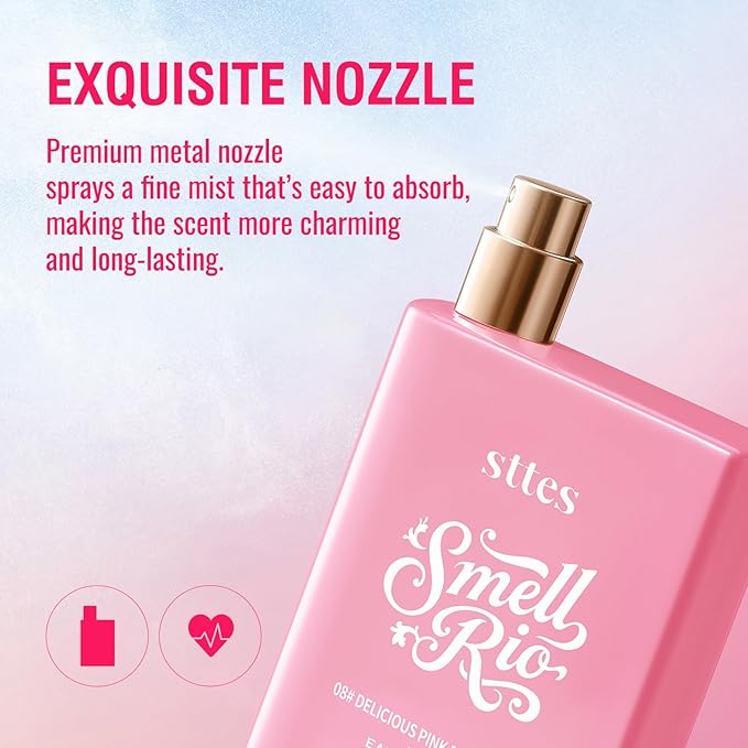 Sttes Smell Rio 08# (Delicious Pink Dragonfruit) Eau de Parfum for Women, Fruity Floral Perfume with Pink Dragonfruit, Lychee, Jasmine, Hibiscus, Vanilla & Sun Musk, 100ml/3.4 Fl Oz