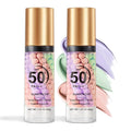 IONSGAKO 2PCS 3 in 1 Primer for Face Before Makeup, SPF 50 PA+++, One Step Color Correcting Makeup Face Primer, Oil Control Moisturizing Sunscreen Makeup Color Corrector Facial Serum Radiance Skin