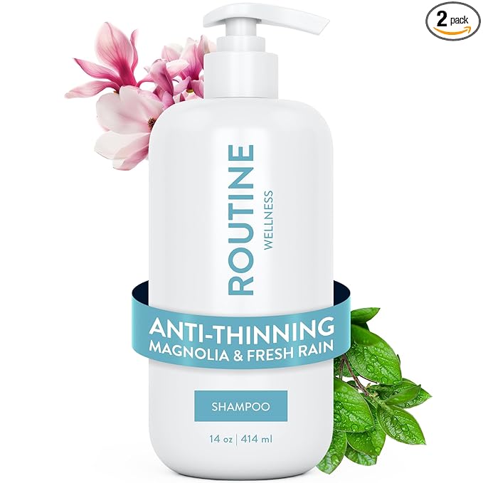 Routine Wellness Anti-Thinning Volumizing Shampoo for Thinning Hair & Hair Loss - Grow Your Confidence with Biotin & DHT Blockers - 14 oz Magnolia & Fresh Rain