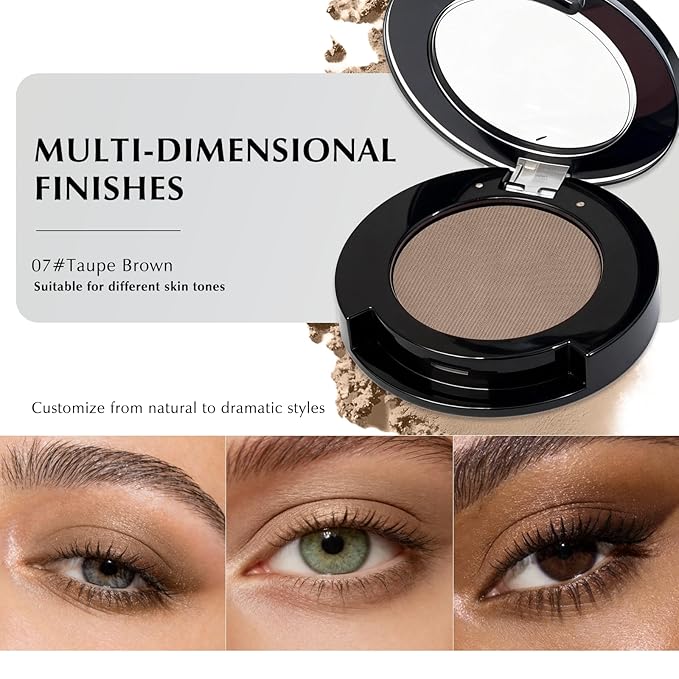 Taupe Brown Matte Eyeshadow Palette, Mini Monochrome Eye Shadow for Older Women, Pigmented Neutral Eyeshadow Powder Compact sombras para ojos, Naturing-Looking Smooth Blendable Color