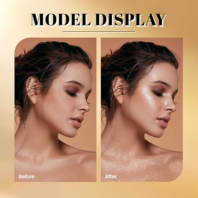 Noerrors 3pcs Body Glitter Spray Set Holographic Liquid Highlighter Glow Shimmer Mist Luminizer Sparkles Shinny Illuminator Multichrome Iridescent Makeup for Hair Body Face -Rose Gold Bronze White
